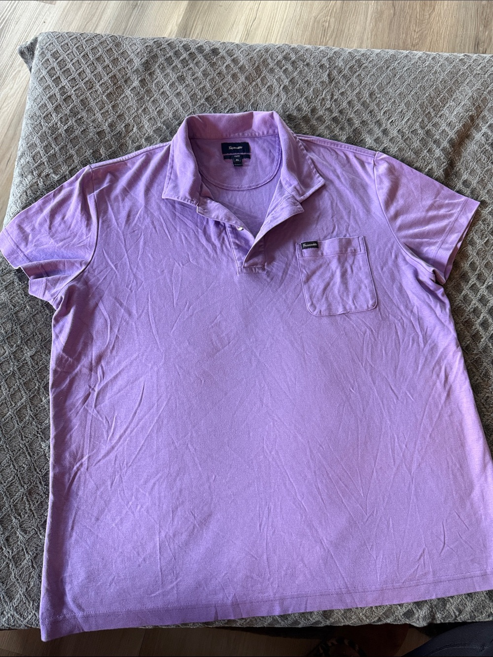 Faconnable Lavender Short-Sleeve Polo with Chest Pocket